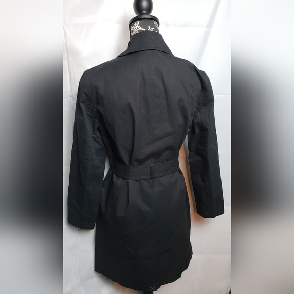 J.Crew Factory Black Trench Coat size 0, nwt B0622 - Picture 6 of 11